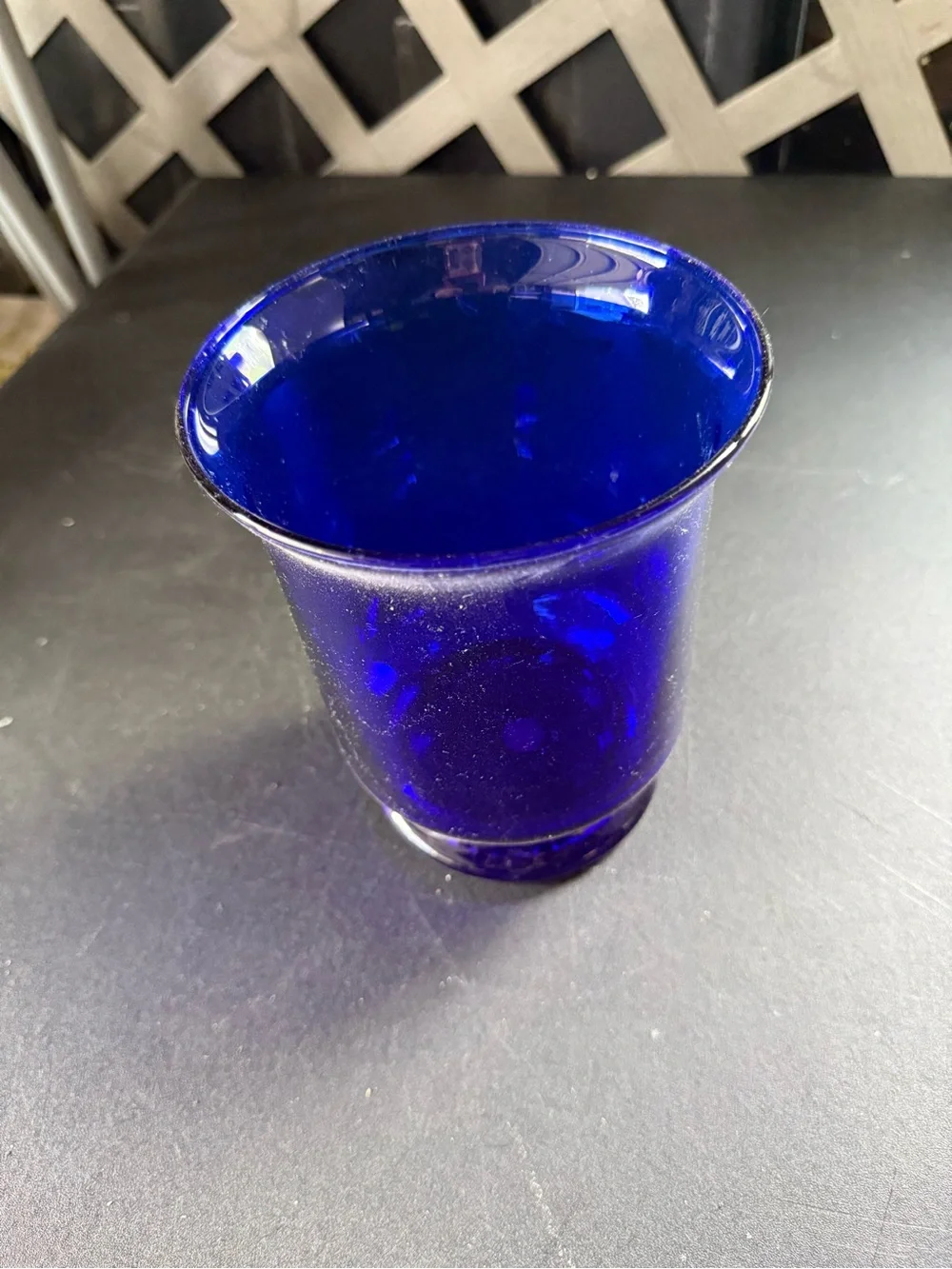 PartyLite Cobalt Blue Glass Votive Candle Holder Vintage Pedestal Tealight Cup - Picture 2 of 5